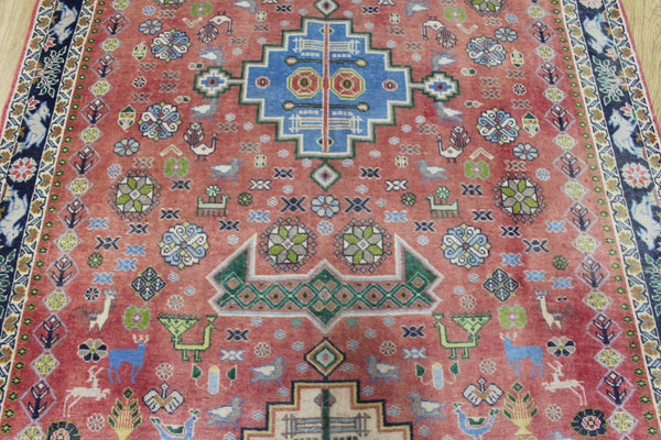 ANTIQUE SOUTH WEST PERSIAN QASHQAI RUG WITH TRIPLE MEDALLION DESIGN 250 X 140 CM