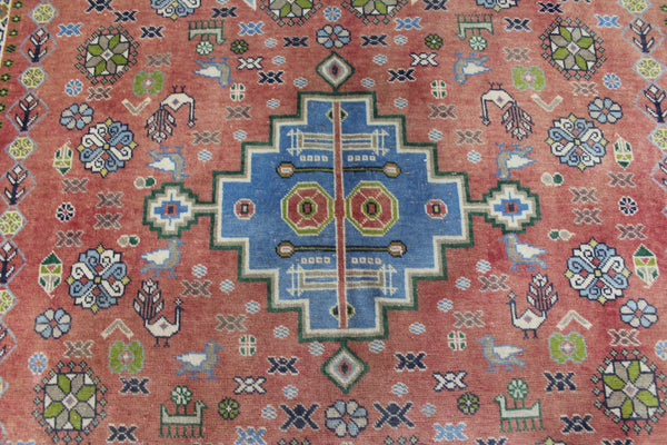 ANTIQUE SOUTH WEST PERSIAN QASHQAI RUG WITH TRIPLE MEDALLION DESIGN 250 X 140 CM