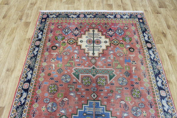 ANTIQUE SOUTH WEST PERSIAN QASHQAI RUG WITH TRIPLE MEDALLION DESIGN 250 X 140 CM