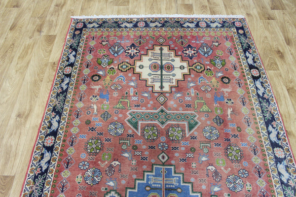 ANTIQUE SOUTH WEST PERSIAN QASHQAI RUG WITH TRIPLE MEDALLION DESIGN 250 X 140 CM