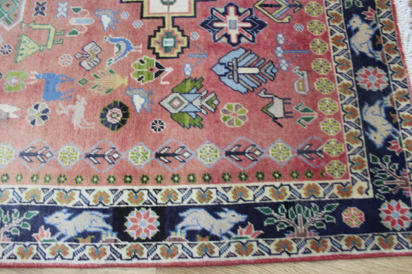 ANTIQUE SOUTH WEST PERSIAN QASHQAI RUG WITH TRIPLE MEDALLION DESIGN 250 X 140 CM