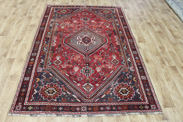 ANTIQUE TRIBAL QASHQAI RUG, EXCELLENT COLOUR 215 X 144 CM