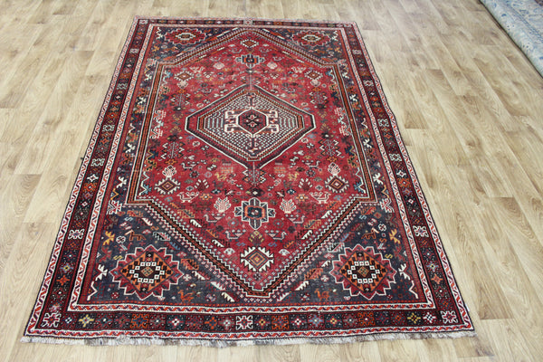 ANTIQUE TRIBAL QASHQAI RUG, EXCELLENT COLOUR 215 X 144 CM