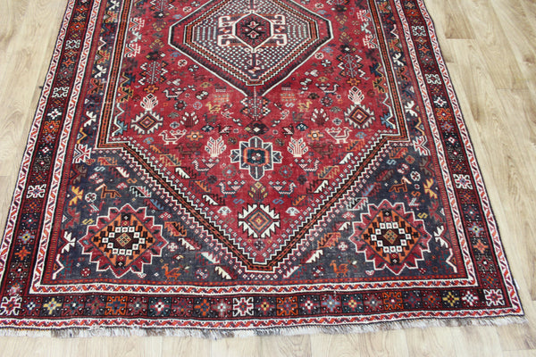 ANTIQUE TRIBAL QASHQAI RUG, EXCELLENT COLOUR 215 X 144 CM