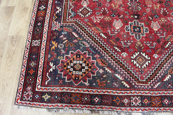 ANTIQUE TRIBAL QASHQAI RUG, EXCELLENT COLOUR 215 X 144 CM