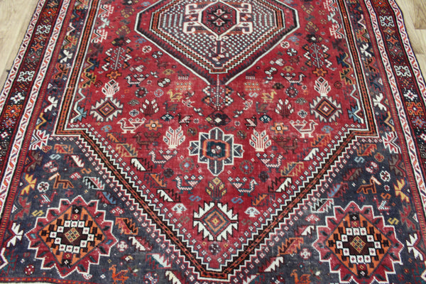 ANTIQUE TRIBAL QASHQAI RUG, EXCELLENT COLOUR 215 X 144 CM