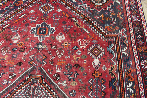 ANTIQUE TRIBAL QASHQAI RUG, EXCELLENT COLOUR 215 X 144 CM