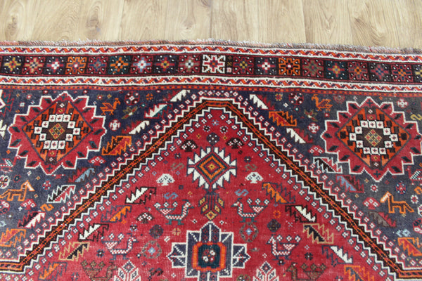 ANTIQUE TRIBAL QASHQAI RUG, EXCELLENT COLOUR 215 X 144 CM