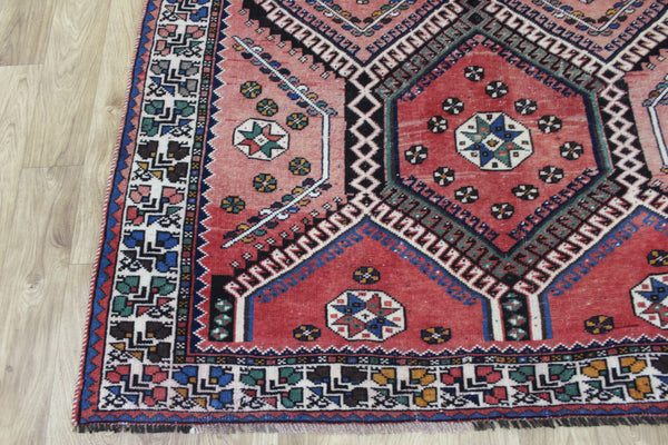 ANTIQUE QASHQAI RUG WITH CLASSIC DESIGN 280 X 145 CM