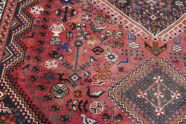 ANTIQUE QASHQAI WOOL RUG 283 x 200 CM