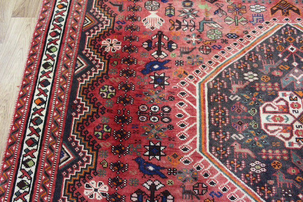 ANTIQUE QASHQAI WOOL RUG 283 x 200 CM