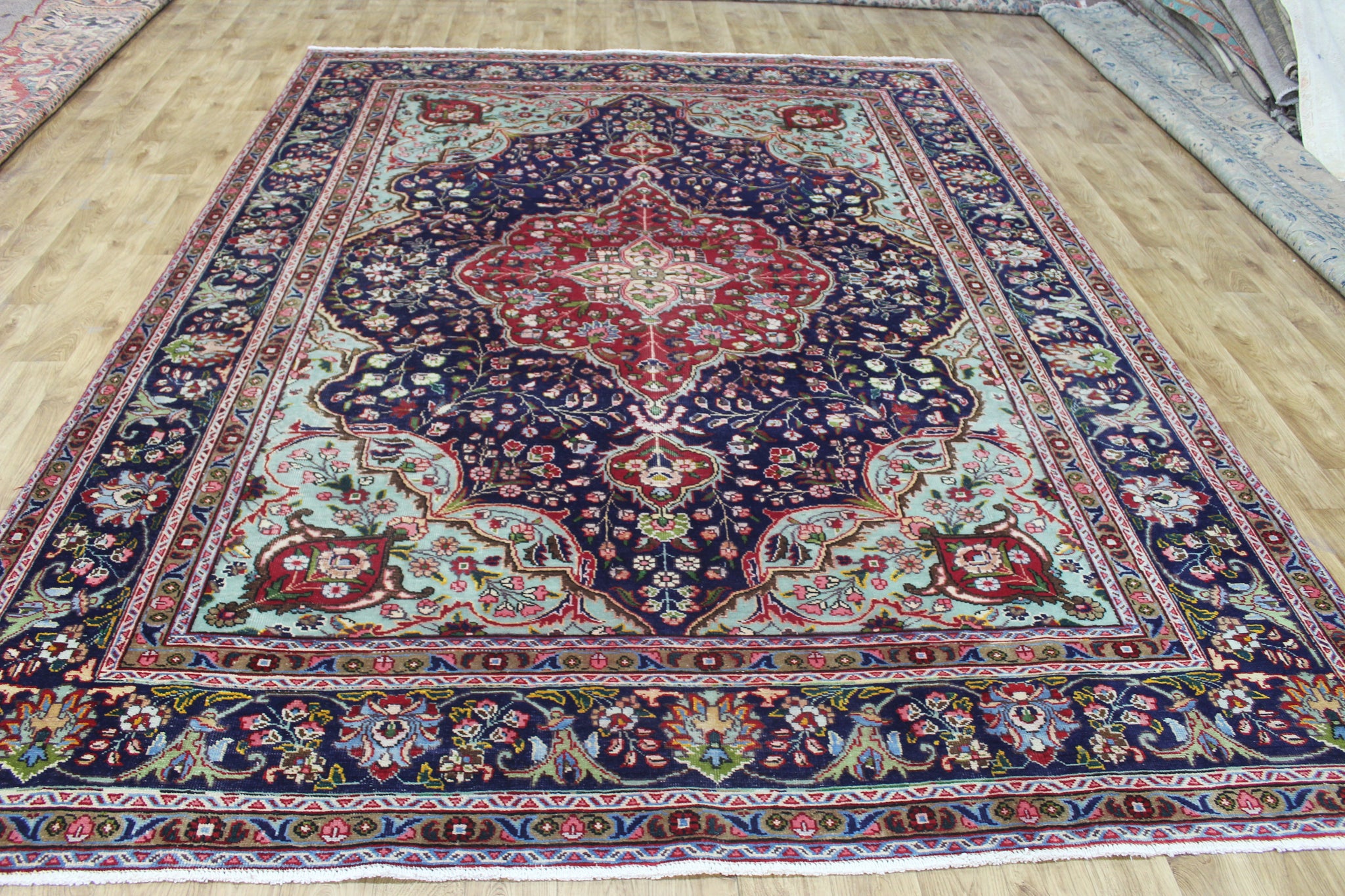 ANTIQUE PERSIAN TABRIZ CARPET FLORAL DESIGN 345 X 255 CM