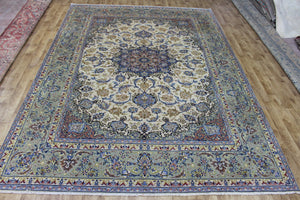 FINE HANDMADE PERSIAN KASHAN CARPET FLORAL DESIGN 390 X 285 CM