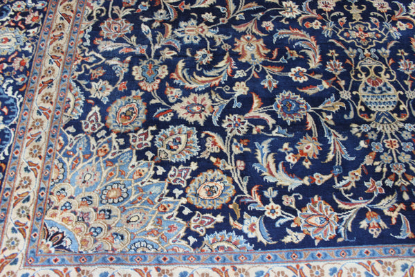 ANTIQUE PERSIAN MASHAD BLUE CARPET OF FLORAL DESIGN 385 X 300 CM