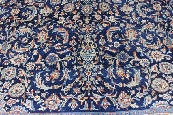 ANTIQUE PERSIAN MASHAD BLUE CARPET OF FLORAL DESIGN 385 X 300 CM