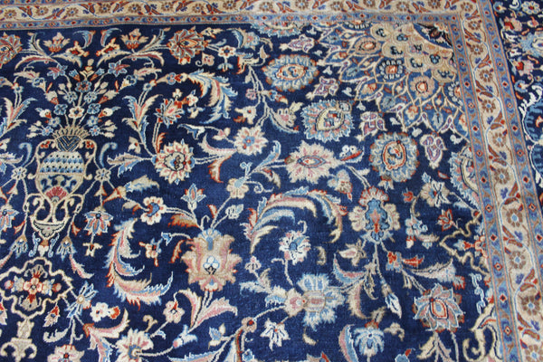 ANTIQUE PERSIAN MASHAD BLUE CARPET OF FLORAL DESIGN 385 X 300 CM