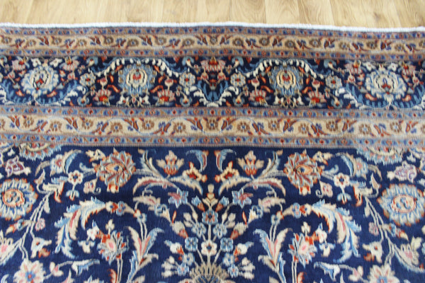 ANTIQUE PERSIAN MASHAD BLUE CARPET OF FLORAL DESIGN 385 X 300 CM