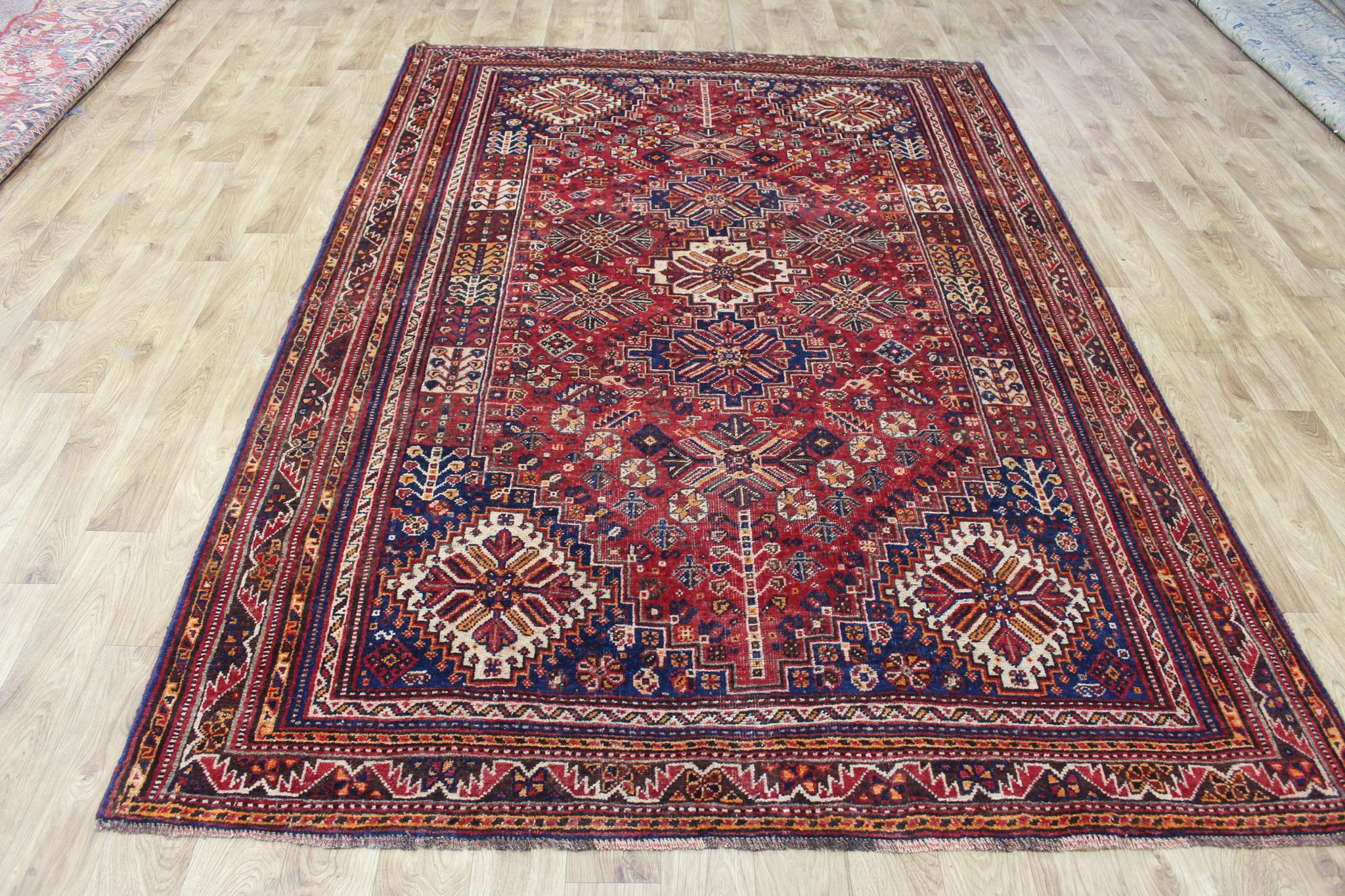 ANTIQUE QASHQAI WOOL RUG 280 X 190 CM