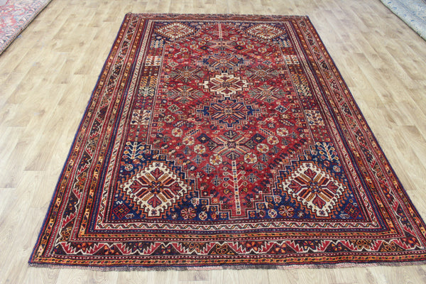 ANTIQUE QASHQAI WOOL RUG 280 X 190 CM