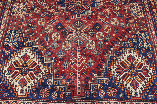 ANTIQUE QASHQAI WOOL RUG 280 X 190 CM