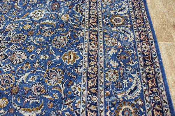 ANTIQUE PERSIAN MASHAD BLUE CARPET OF FLORAL DESIGN 380 X 300 CM