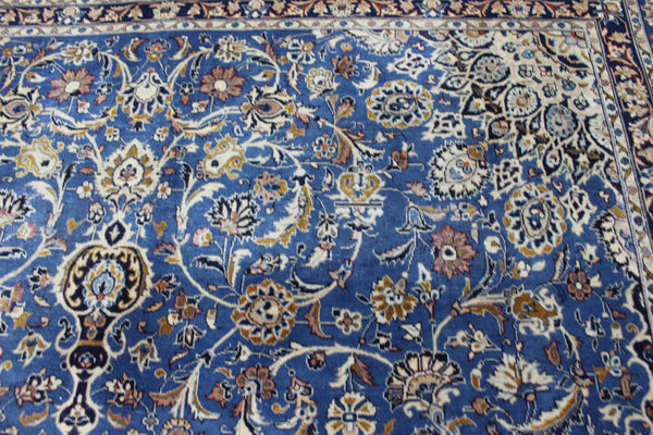 ANTIQUE PERSIAN MASHAD BLUE CARPET OF FLORAL DESIGN 380 X 300 CM