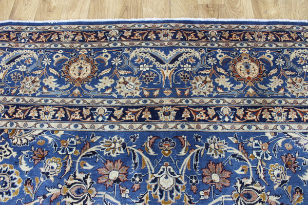 ANTIQUE PERSIAN MASHAD BLUE CARPET OF FLORAL DESIGN 380 X 300 CM