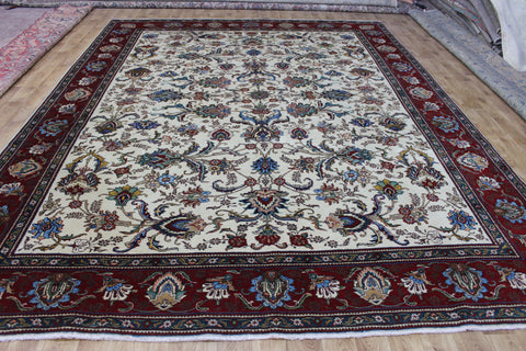 VINTAGE PERSIAN TABRIZ WOOL CARPET FLORAL DESIGN 400 X 310 CM