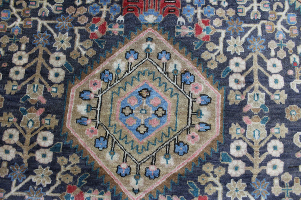 OLD HANDMADE PERSIAN TABRIZ FLORAL RUG 137 X 90 CM