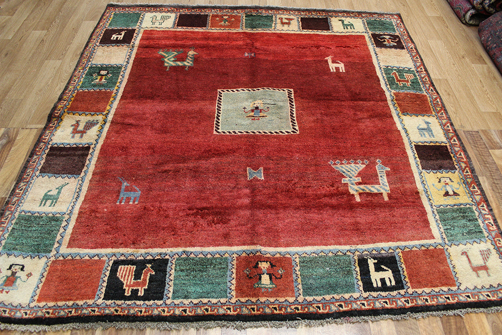 Fine Handmade Persian Gabbeh Wool Rug 210 x 205 cm