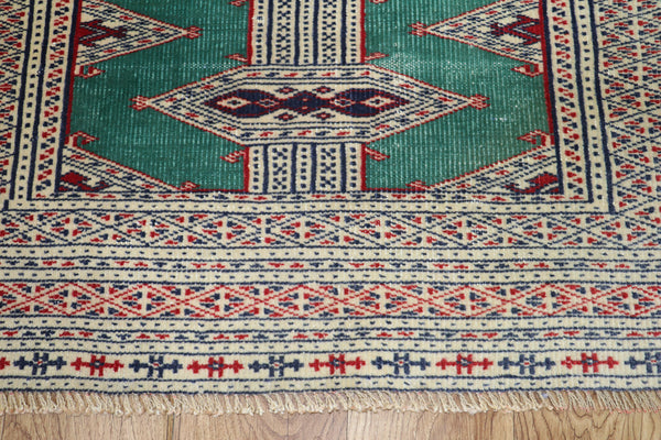 ANTIQUE PERSIAN TURKMEN WOOL RUG 125 X 97 CM