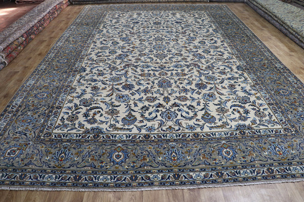 LARGE HANDMADE PERSIAN KASHAN CARPET 460 X 3O8 CM