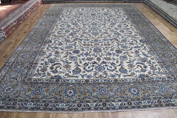 LARGE HANDMADE PERSIAN KASHAN CARPET 460 X 3O8 CM