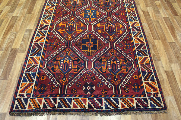 Old Handmade Persian Shiraz Rug 260 x 135 cm