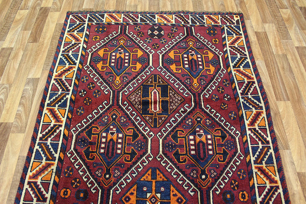 Old Handmade Persian Shiraz Rug 260 x 135 cm