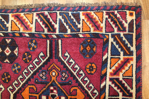 Old Handmade Persian Shiraz Rug 260 x 135 cm