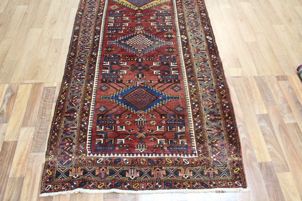 ANTIQUE PERSIAN HERIZ RUNNER OF TRADITIONAL WITH SIX MEDALLION 395 X 112 CM