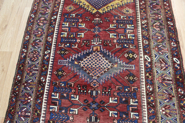 ANTIQUE PERSIAN HERIZ RUNNER OF TRADITIONAL WITH SIX MEDALLION 395 X 112 CM