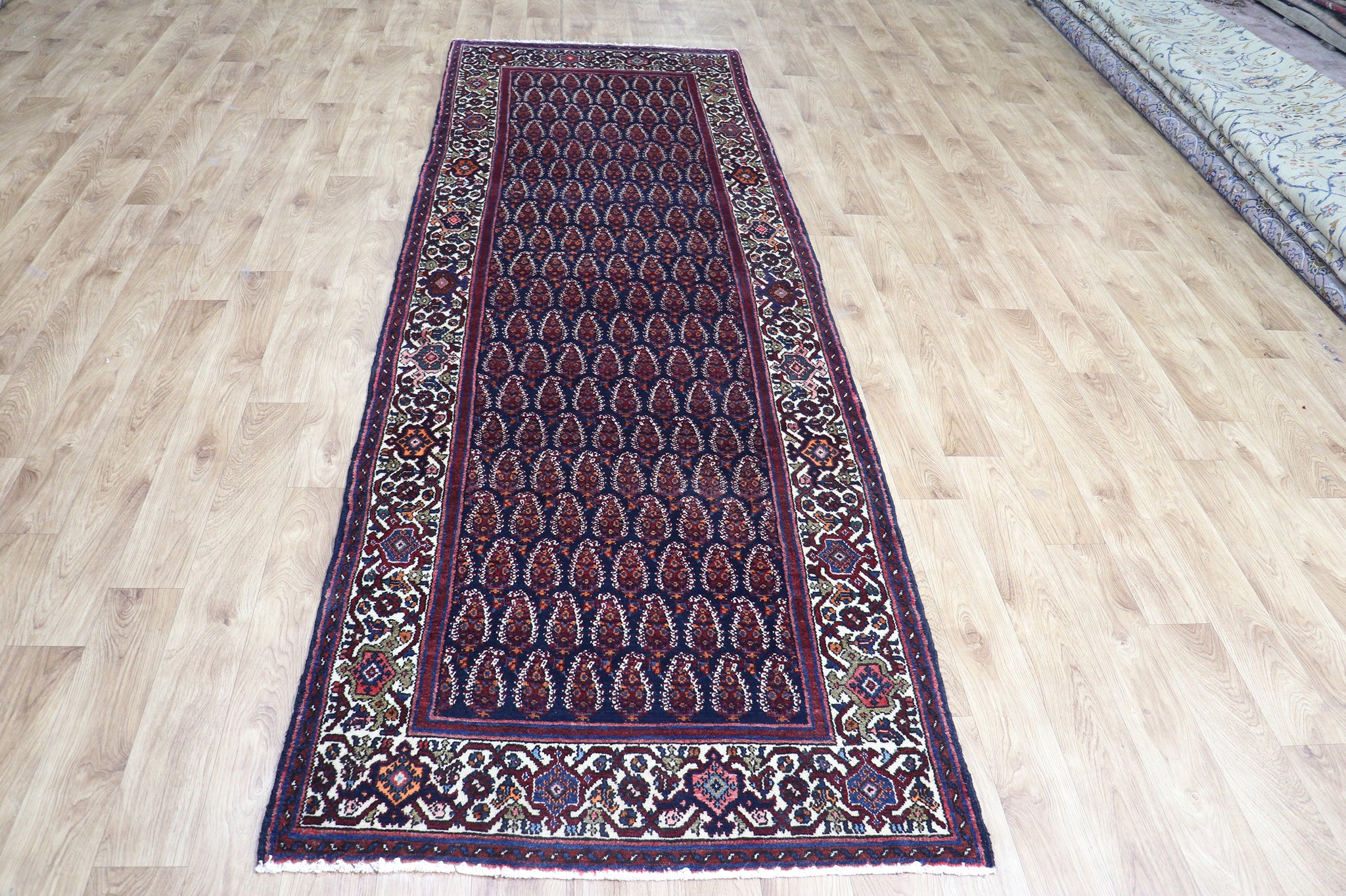 OLD HANDMADE PERSIAN MALAYER RUNNER IN GREAT CONDITION 308 X 102 CM