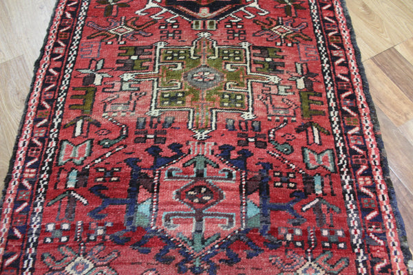 OLD HANDMADE PERSIAN KARAJEH RUNNER OF TRADITIONAL DESIGN 435 X 83 CM