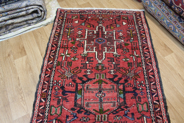 OLD HANDMADE PERSIAN KARAJEH RUNNER OF TRADITIONAL DESIGN 435 X 83 CM