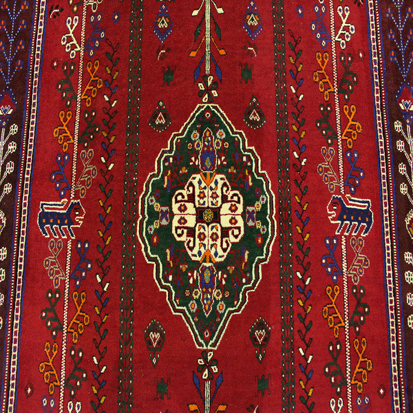 Old Handmade Persian Shiraz Rug 220 x 150 cm