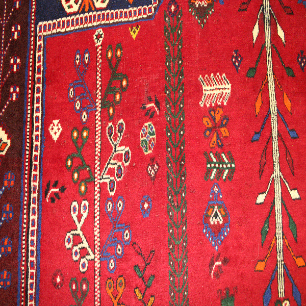 Old Handmade Persian Shiraz Rug 220 x 150 cm