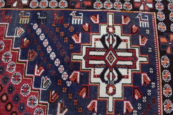 Vintage Persian Shiraz Qashqai Rug 247 x 157 cm