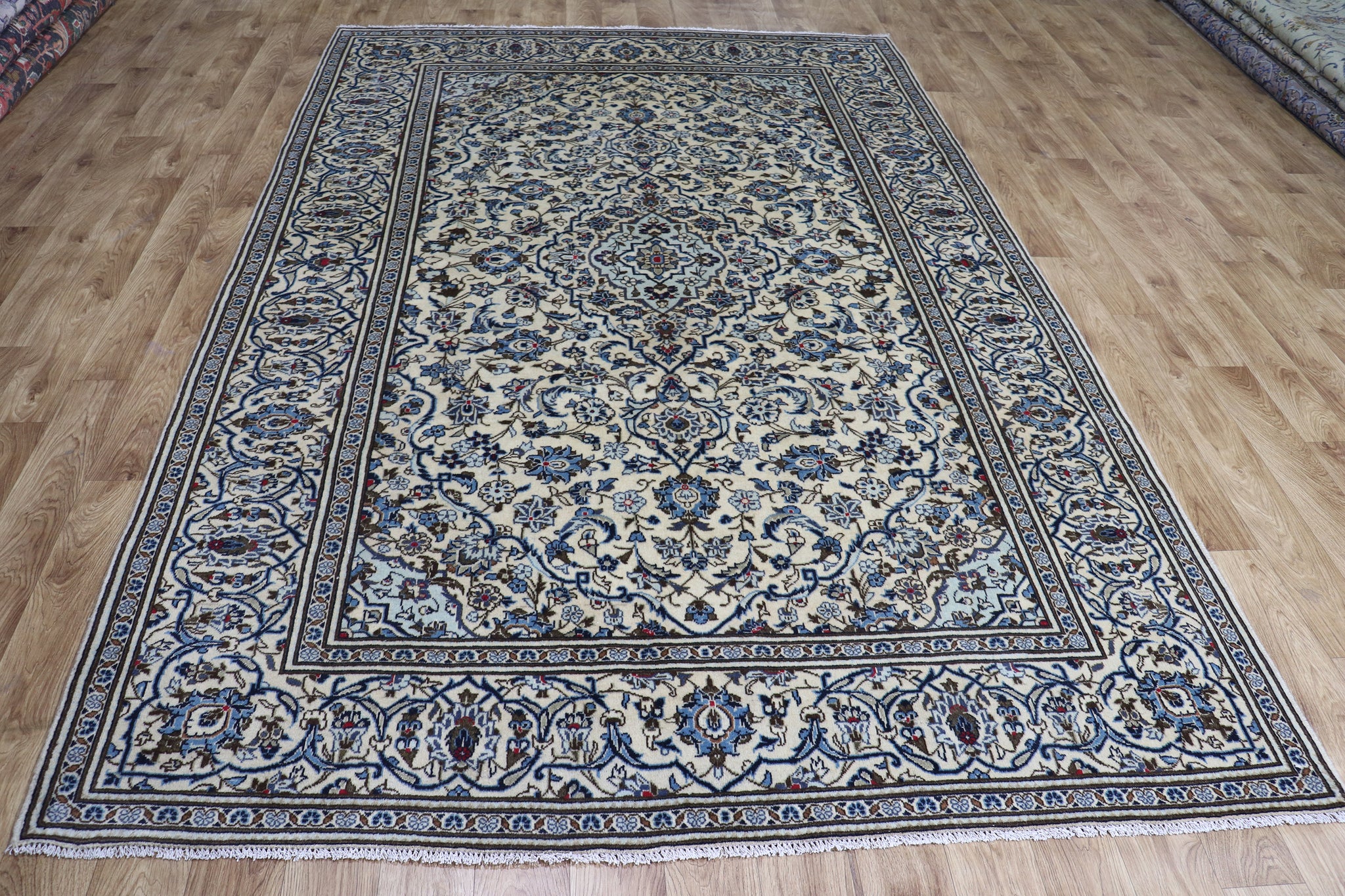 FINE HANDMADE PERSIAN KASHAN CARPET FLORAL DESIGN 298 X 192 CM