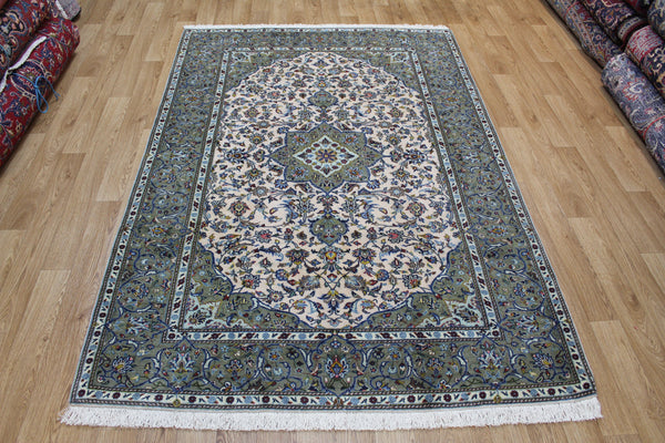 EXCEPTIONALLY FINE PERSIAN KASHAN RUG WITH KURK WOOL 215 x 145 CM