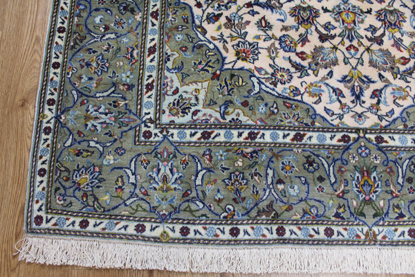 EXCEPTIONALLY FINE PERSIAN KASHAN RUG WITH KURK WOOL 215 x 145 CM