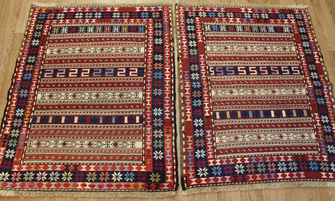 Pair of Fine Persian Sumac Kilim 100 x 80 cm