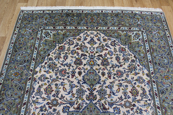 EXCEPTIONALLY FINE PERSIAN KASHAN RUG WITH KURK WOOL 215 x 145 CM