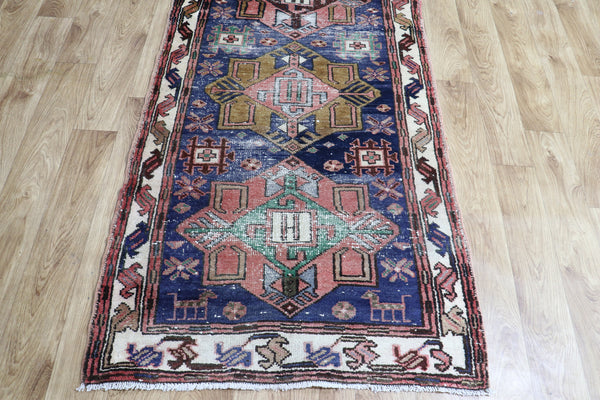 ANTIQUE PERSIAN HERIZ WOOL RUNNER 368 X 80 CM